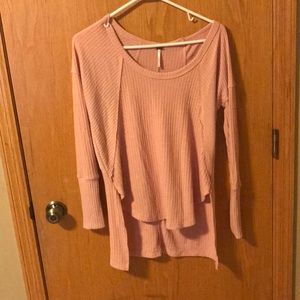 high low pink sweater